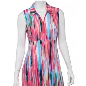 NWT EPNY golf dress UV 50+  melon watercolor print